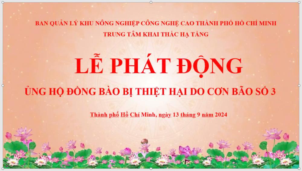 Trung tâm Khai thác Hạ tầng phát động ủng hộ đồng bào bị thiệt hại do cơn bão số 3 